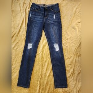 Lee Women's Dark Blue Distressed Skinny Jeans